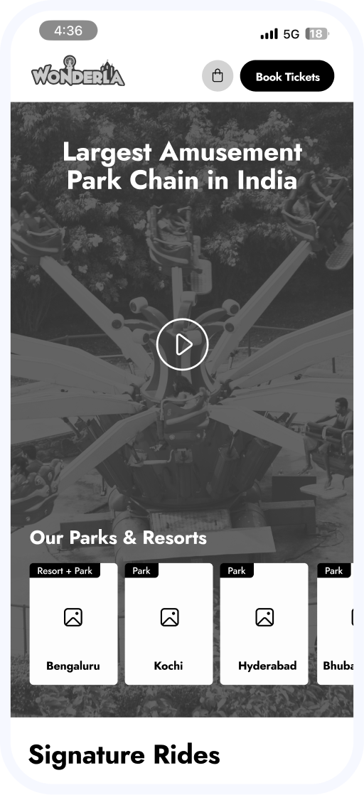 Homepage wireframe